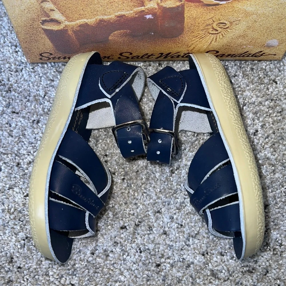 AUTH NIB SALT WATER SANDAL by Hoy Shoes Swimmer Toddler Infant NAVY